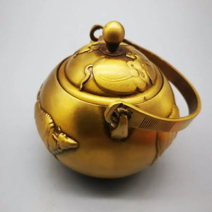 China brass cow shape teapot crafts statue