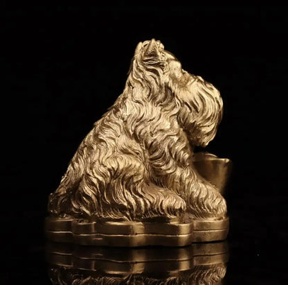 China brass dog wealth crafts statue