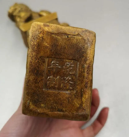 China brass door lion crafts statue A pair