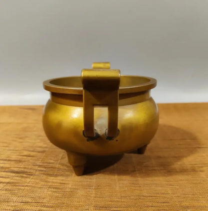 China brass double ear Incense burner crafts statue