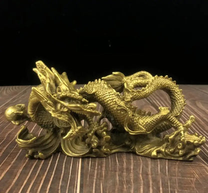 China brass dragon crafts statue