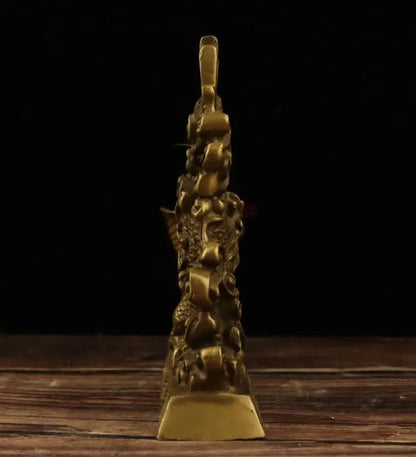 China brass dragon phoenix Chengxiang crafts statue