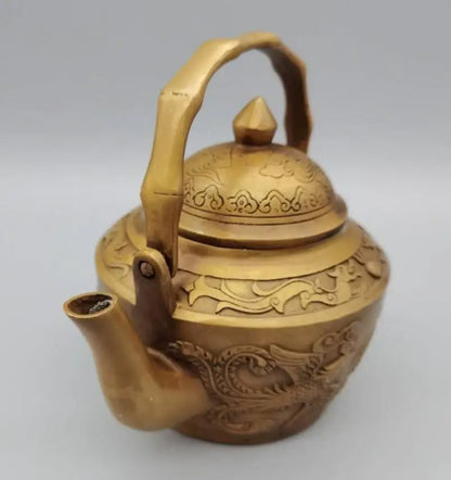 China brass dragon phoenix Chengxiang flagon crafts statue