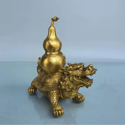 China brass dragon turtle gourd crafts statue