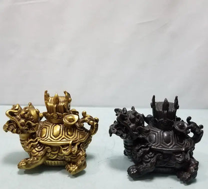 China brass dragon turtle small crafts statue
