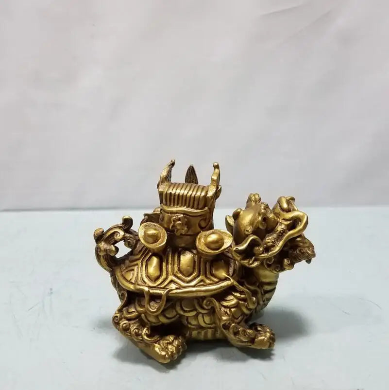 China brass dragon turtle small crafts statue