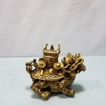 China brass dragon turtle small crafts statue