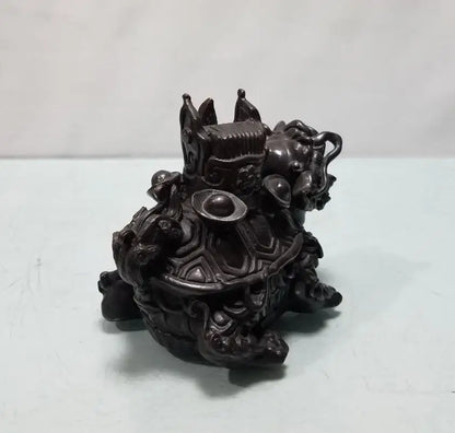 China brass dragon turtle small crafts statue