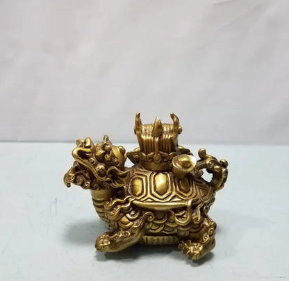 China brass dragon turtle small crafts statue