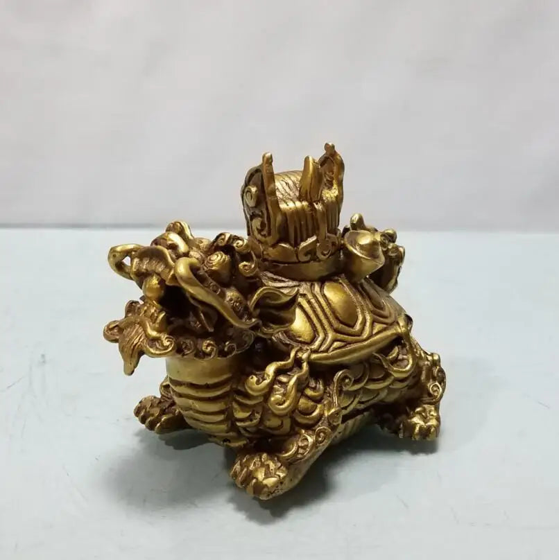 China brass dragon turtle small crafts statue