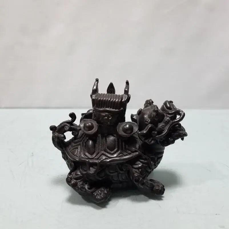 China brass dragon turtle small crafts statue