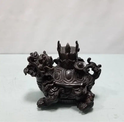 China brass dragon turtle small crafts statue