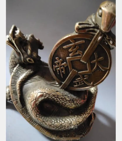 China brass dragon turtle snake crafts statue