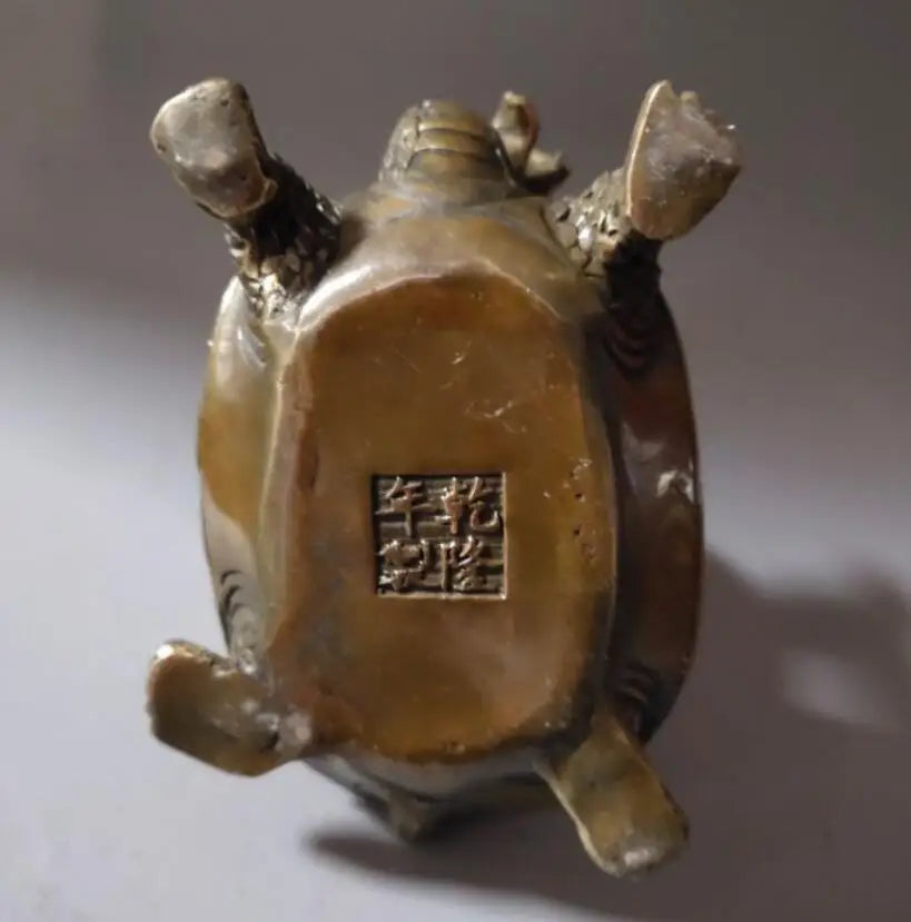 China brass dragon turtle snake crafts statue