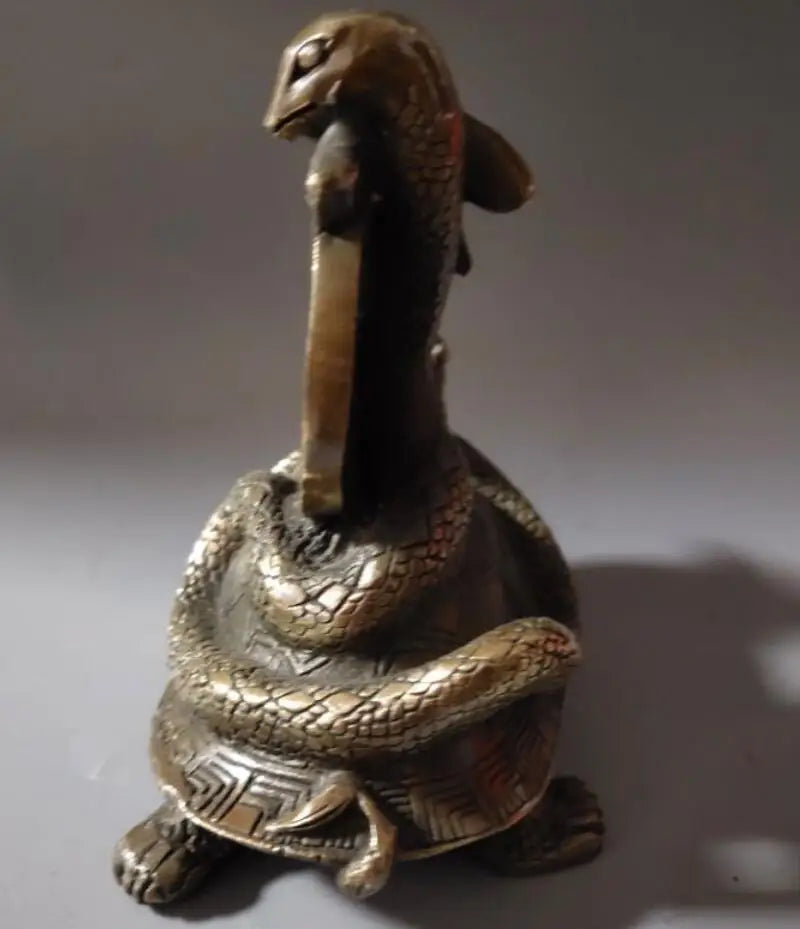 China brass dragon turtle snake crafts statue