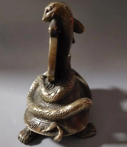 China brass dragon turtle snake crafts statue