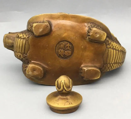 China brass dragon turtle teapot crafts statue