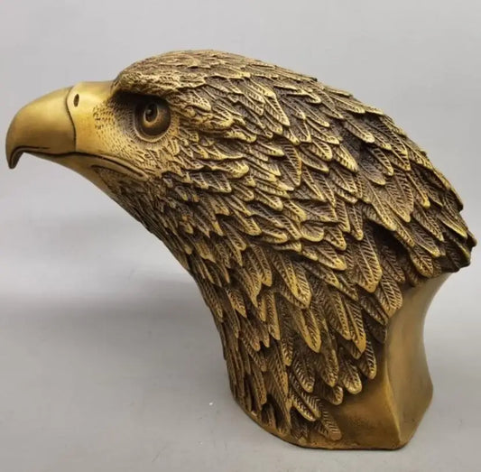China brass eagle head crafts statue
