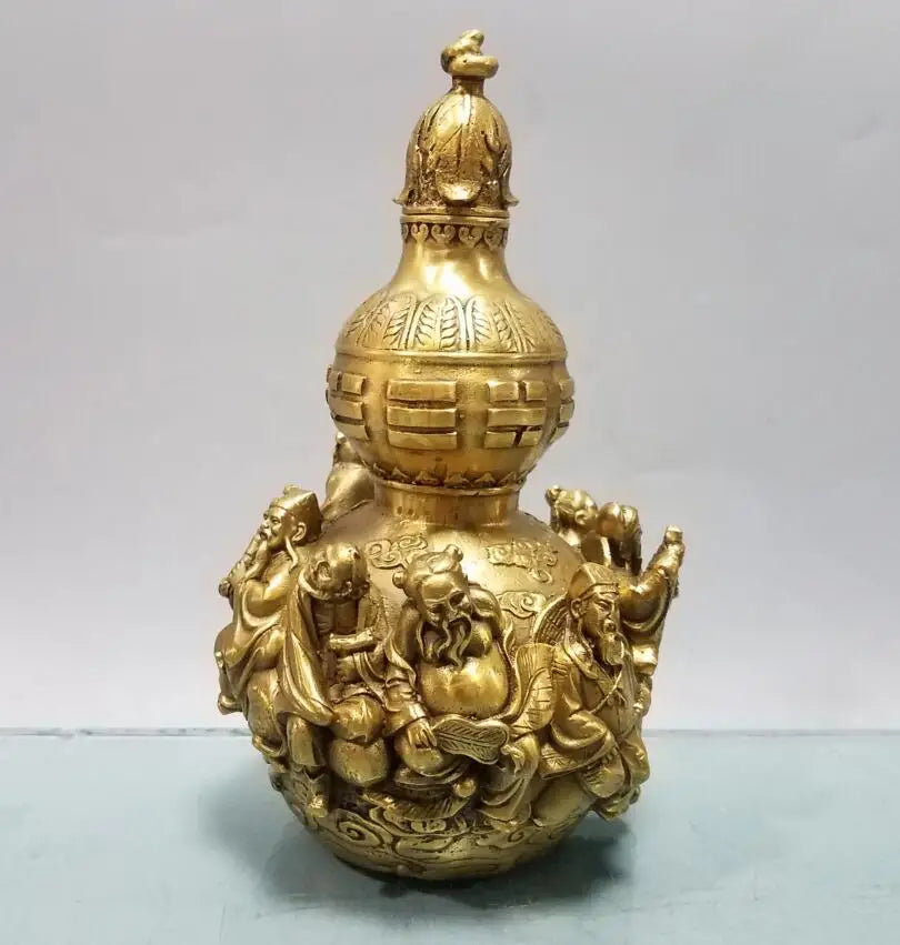 China brass eight immortals gourd crafts statue