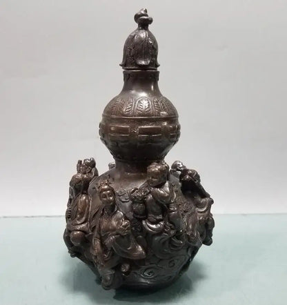 China brass eight immortals gourd crafts statue