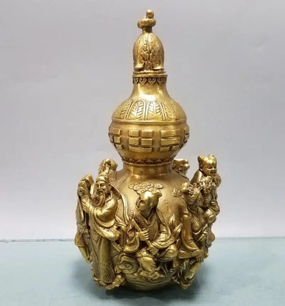 China brass eight immortals gourd crafts statue