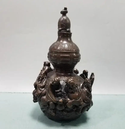 China brass eight immortals gourd crafts statue