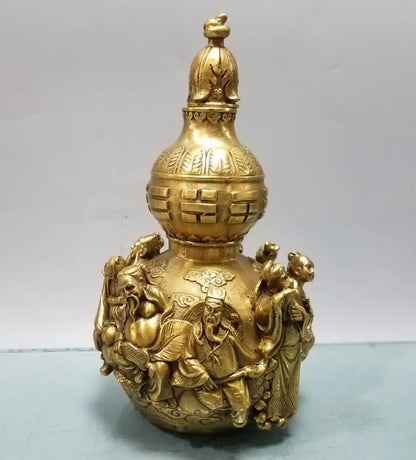China brass eight immortals gourd crafts statue