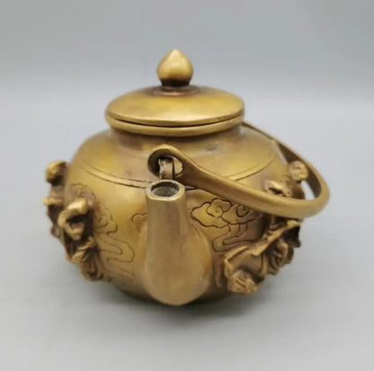 China brass eight immortals teapot crafts statue