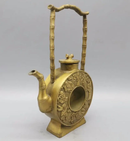 China brass eight immortals teapot crafts statue