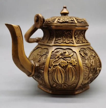 China brass eight treasure flagon crafts statue