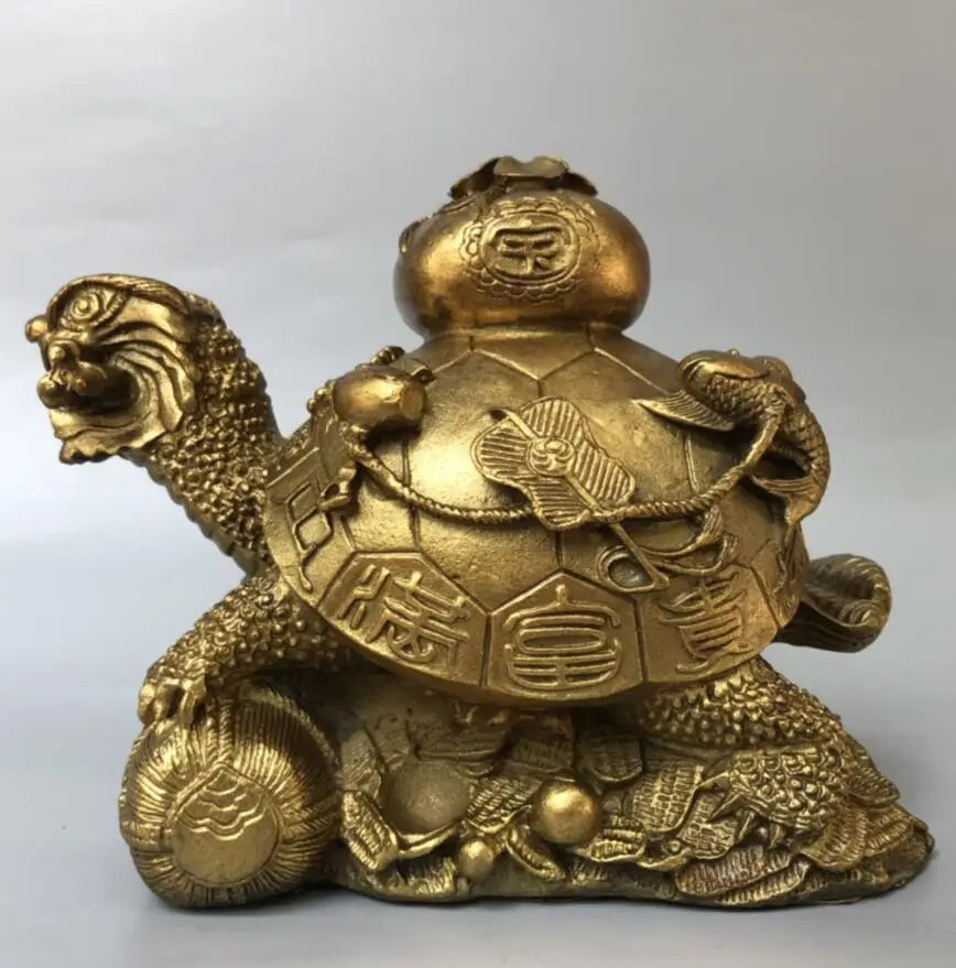 China brass eight treasures dragon turtle crafts statue