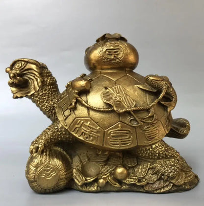 China brass eight treasures dragon turtle crafts statue