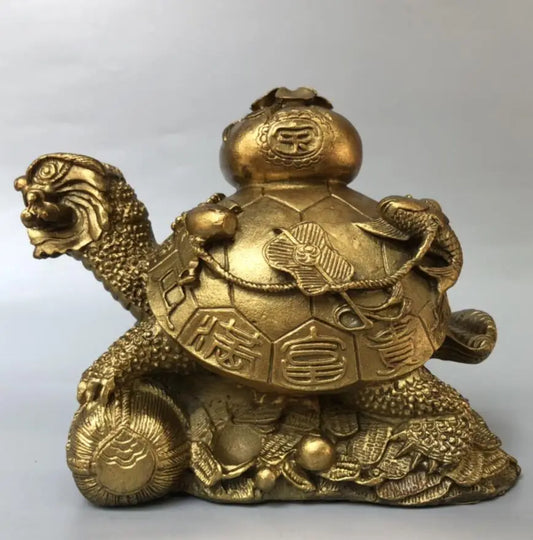 China brass eight treasures dragon turtle crafts statue