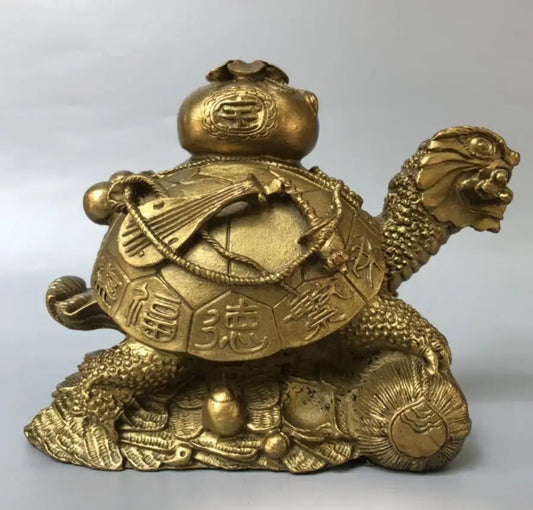 China brass eight treasures dragon turtle crafts statue