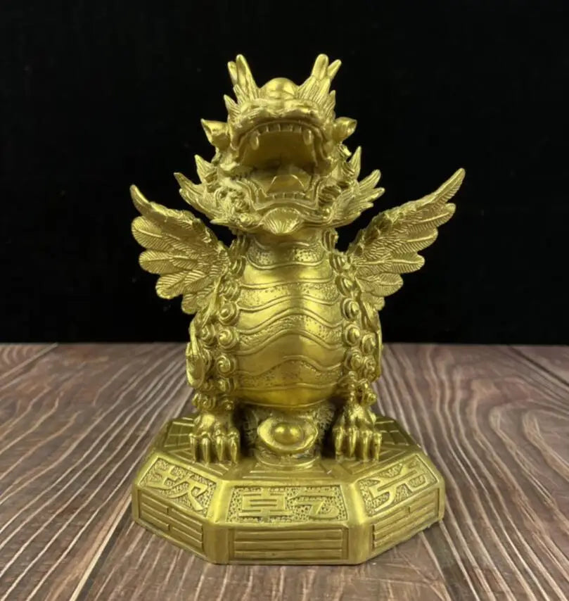 China brass eight trigrams Kirin crafts statue