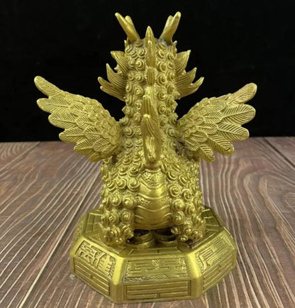 China brass eight trigrams Kirin crafts statue