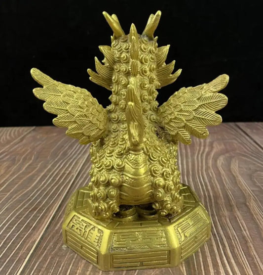 China brass eight trigrams Kirin crafts statue