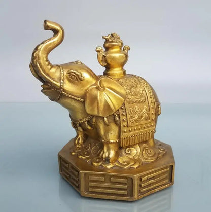 China brass eight trigrams elephant crafts statue