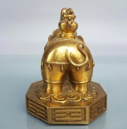 China brass eight trigrams elephant crafts statue