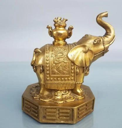 China brass eight trigrams elephant crafts statue
