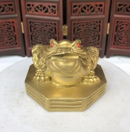 China brass eight trigrams gold toad crafts statue