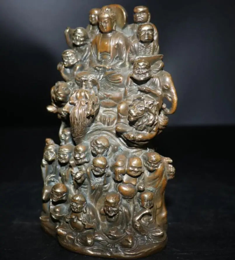 China brass eighteen Rohan Buddha crafts statue