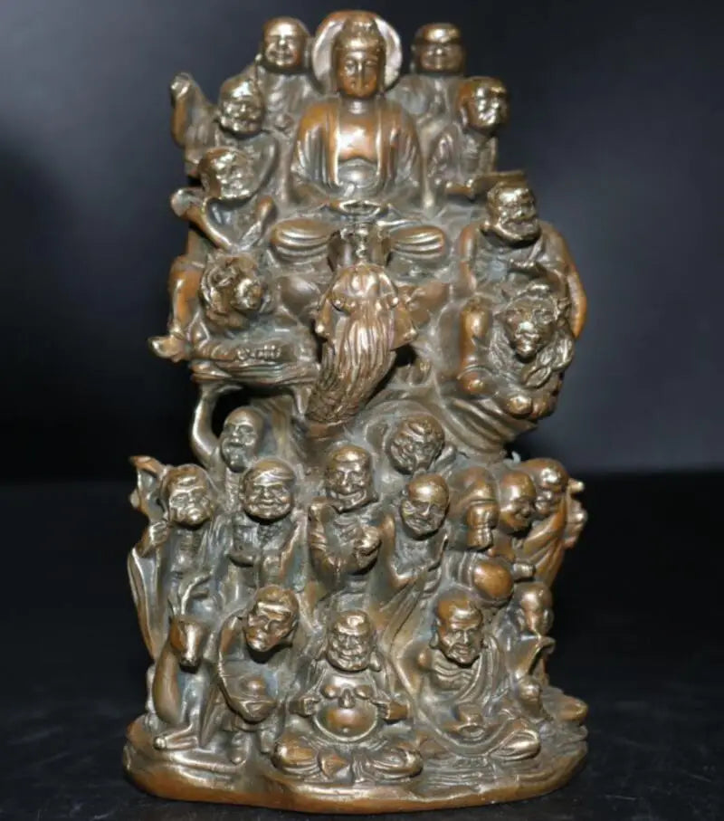 China brass eighteen Rohan Buddha crafts statue