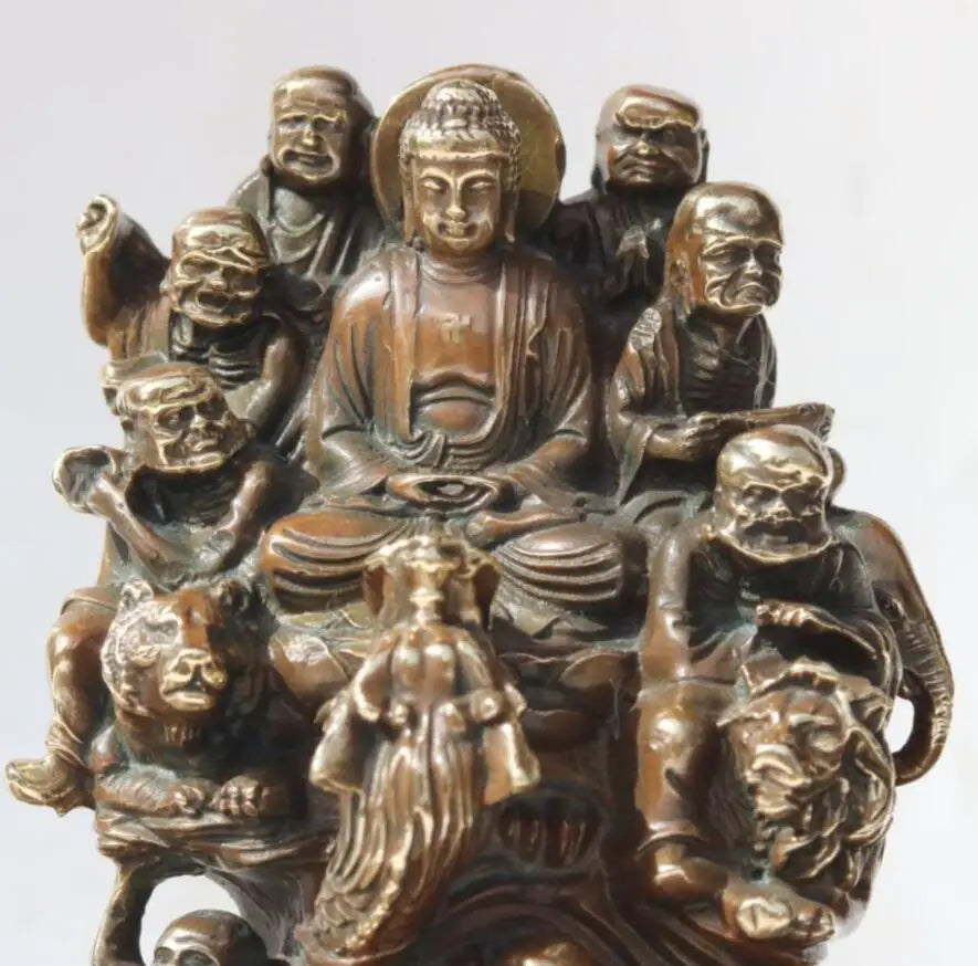 China brass eighteen Rohan Buddha crafts statue