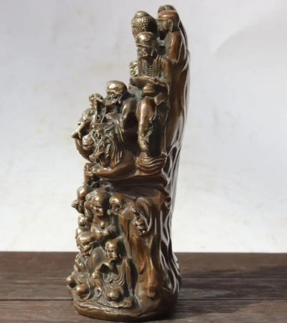China brass eighteen Rohan Buddha crafts statue