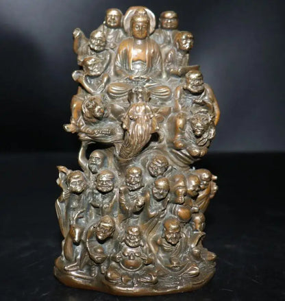 China brass eighteen Rohan Buddha crafts statue