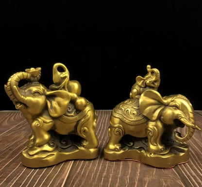 China brass elephant crafts statue A pair