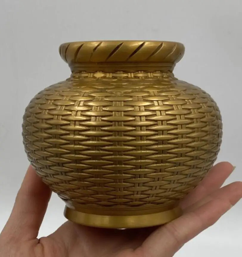 China brass fish basket crafts statue