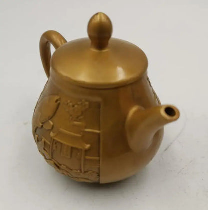 China brass fish leap dragon door teapot small crafts statue