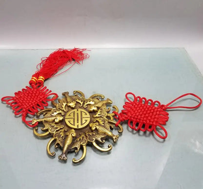 China brass five bat Pendant crafts statue